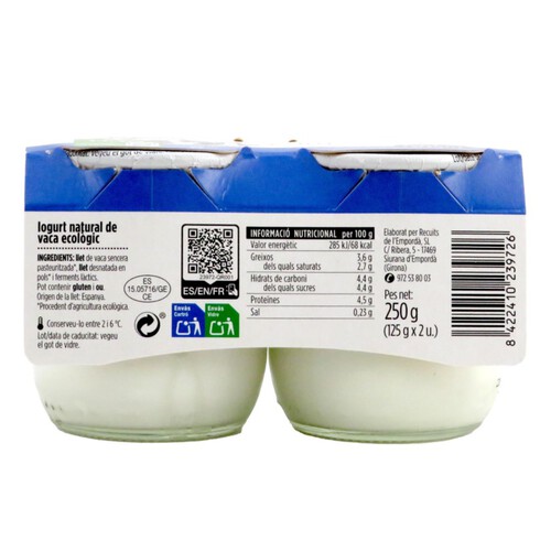 TERRA I TAST Iogurt natural ecològic