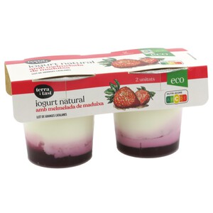 TERRA I TAST Yogur natural con melmelada de fresa ecológico 2 x 0.125kg