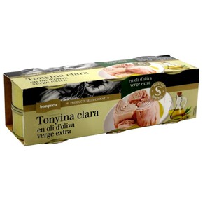 BONPREU Atún claro con aceite de oliva virgen 6 x 0.048L