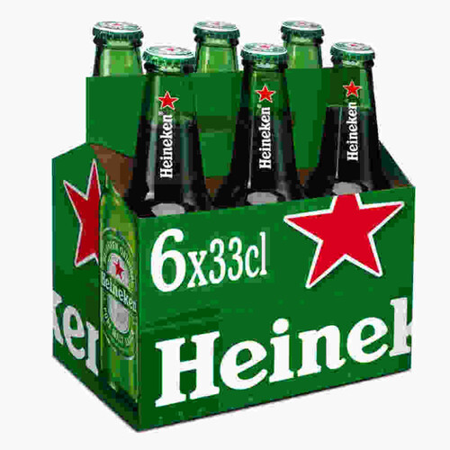 HEINEKEN Cervesa holandesa 6x33 cl en ampolla