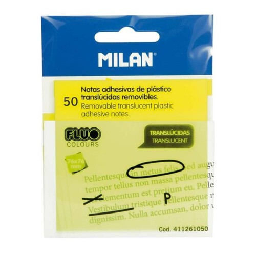 MILAN Notes adhesives de plàstic translúcides