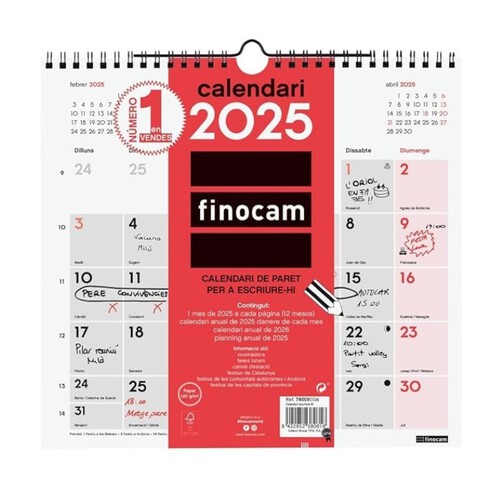 FINOCAM Calendari M de paret Mes-Vista CAT 2025