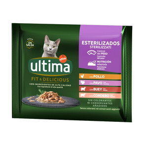 ULTIMA Comida de carne para gato esterilizado 4 x 0.085kg