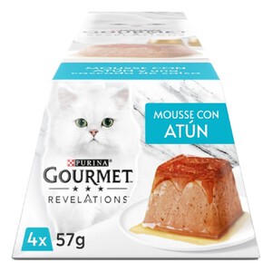 GOURMET REVELATIONS Comida en mousse de atún para gato adulto 4 x 0.057kg