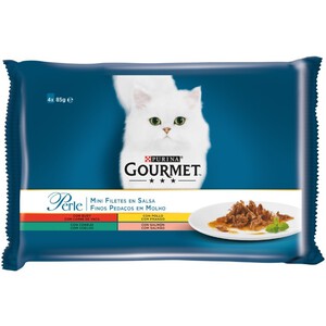 GOURMET PERLE Comida de gato en láminas 4 x 0.085kg