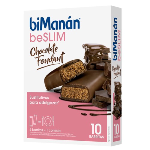 BIMANÁN Barretes substitutives amb gust de xocolata fondant beSlim