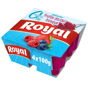 ROYAL Gelatina sabor frutas del bosque 0% azúcares 4 x 0.1kg