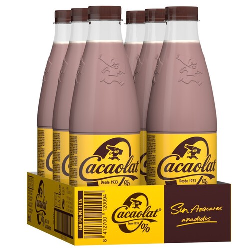 CACAOLAT Batut de cacau 0% 6x1 L en ampolla