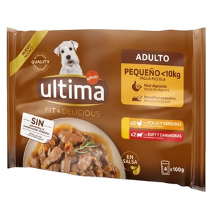 ULTIMA Comida de carne y verduras para perro adulto mini 0.4kg