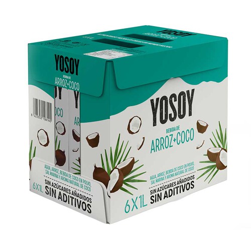 YOSOY Beguda d'arròs i coco 6x1L en cartró
