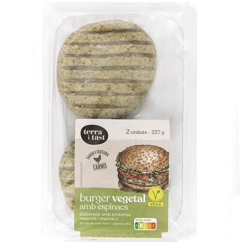 TERRA I TAST Burger vegetal d'espinacs