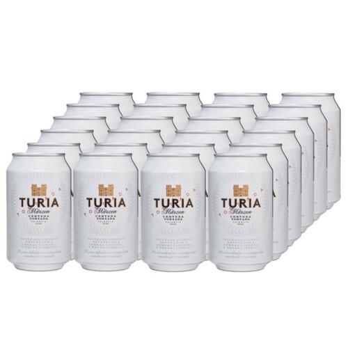 TURIA Cervesa torrada 24x33cl. en llauna