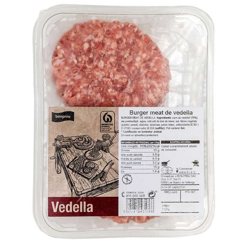 BONPREU Burger meat de vedella