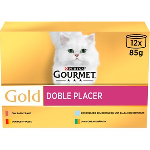 GOURMET GOLD Comida en surtido variado para gato adulto 8 x 0.085kg