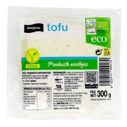 BONPREU Tofu ecològic