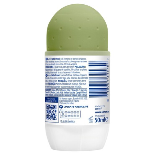 SANEX Desodorant natural 0% bambú en bola