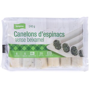 BONPREU Canelones de espinacas sin bechamel 0.24kg