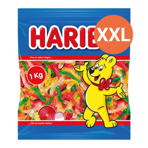 HARIBO Caramels de goma en forma de cuc en envàs XXL