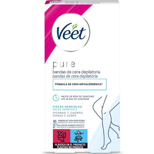 VEET Bandes de cera depilatòria Pure