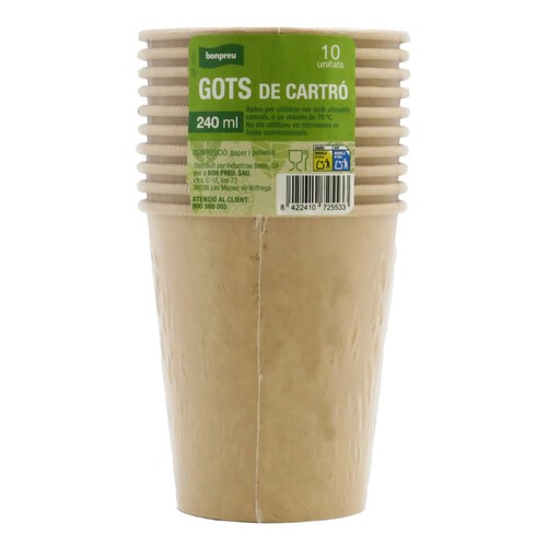 BONPREU Gots de cartró de 240 ml