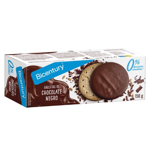 BICENTURY Galetes de xocolata negra 0% sucres afegits Digestive