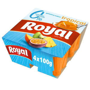 ROYAL Gelatina sabor tropical 0% azúcares 4 x 0.1kg