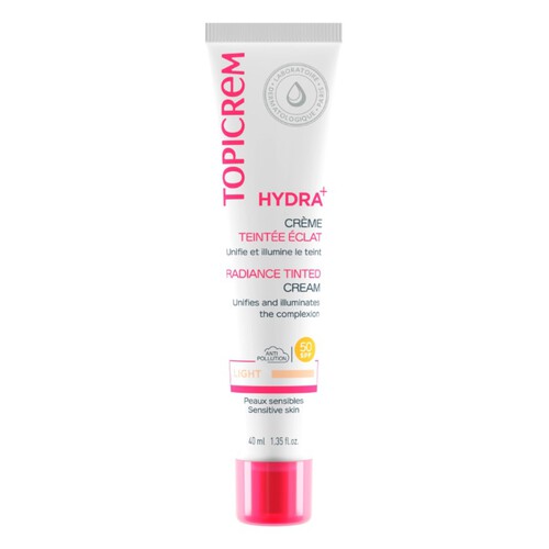 TOPICREM HYDRA+ Crema facial tintada amb color clar SPF50