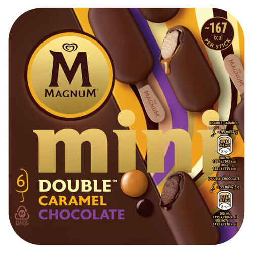 MAGNUM Gelat mini doble caramel i xocolata