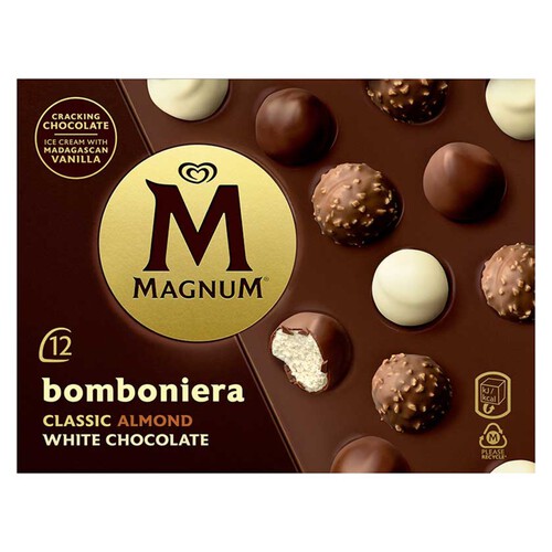 MAGNUM Gelat clàssic, ametlla i blanc Bomboniera