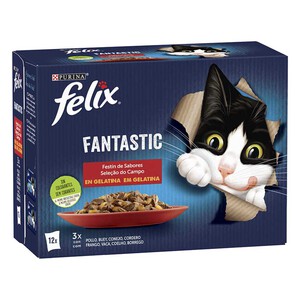 FELIX Comida de carne para gato adulto 12 x 1 por envase