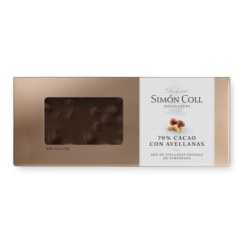 SIMÓN COLL Torró de xocolata 70% amb avellana