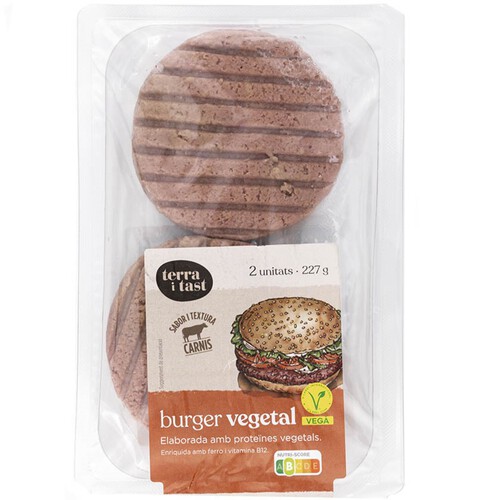 TERRA I TAST Burger vegetal amb gust de vedella