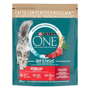 PURINA ONE Comida de buey para gato esterilizado 0.8kg