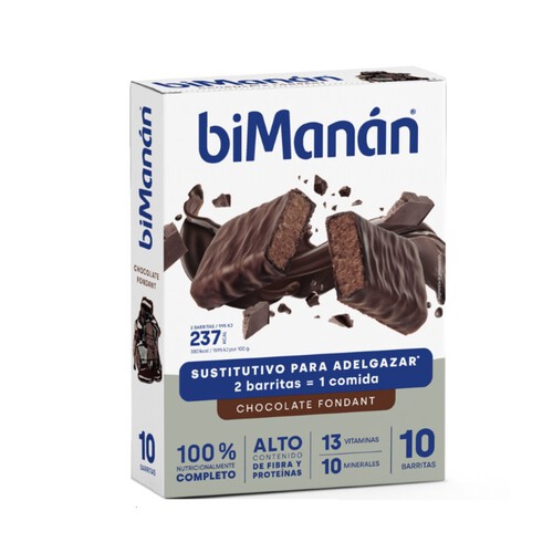 BIMANÁN Barretes substitutives amb gust de xocolata fondant