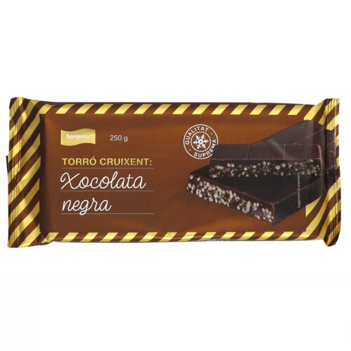 BONPREU Torró cruixent de xocolata negra