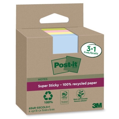 POST-IT Notes adhesives reciclades 76x76