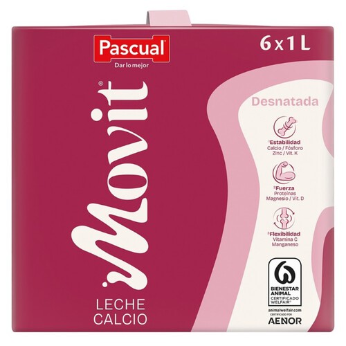 PASCUAL CALCI Llet desnatada amb calci 6x1L en cartró