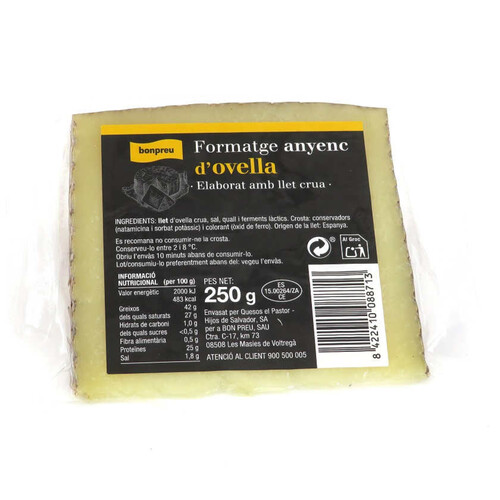 BONPREU Formatge anyenc d'ovella