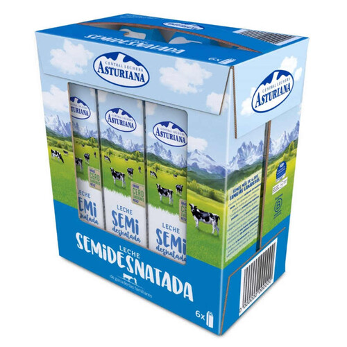 ASTURIANA Llet semidesnatada 6x1L en cartró