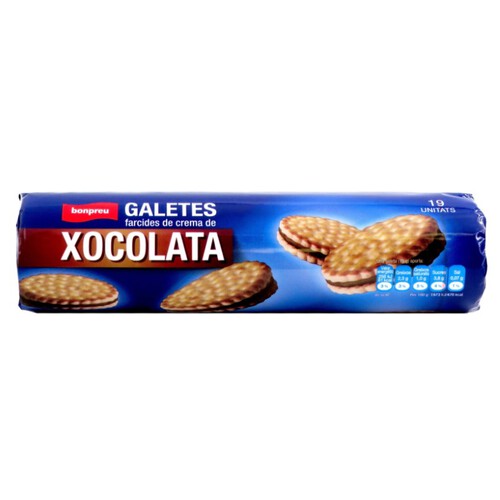 BONPREU Galetes farcides de crema de xocolata