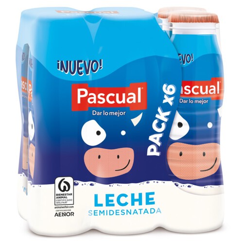 PASCUAL Llet semidesnatada 6x188 ml en ampolla