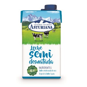 ASTURIANA Leche semidesnatada UHT en cartón 0.5L