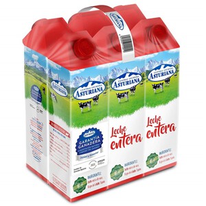 ASTURIANA Leche entera 6x1L en cartón 6L