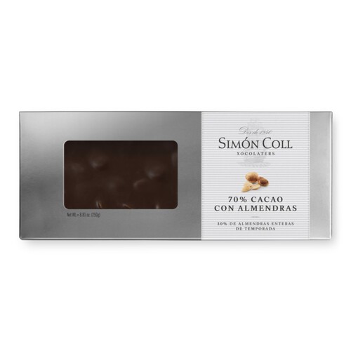 SIMON COLL Torró de xocolata negra 70% amb ametlles