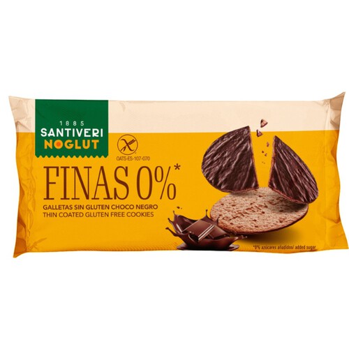 SANTIVERI Galetes fines 0% de xocolata negra sense gluten