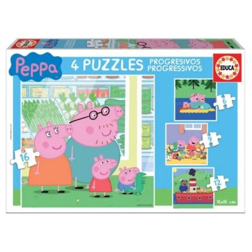 EDUCA 4 Puzzles progressius Peppa Pig