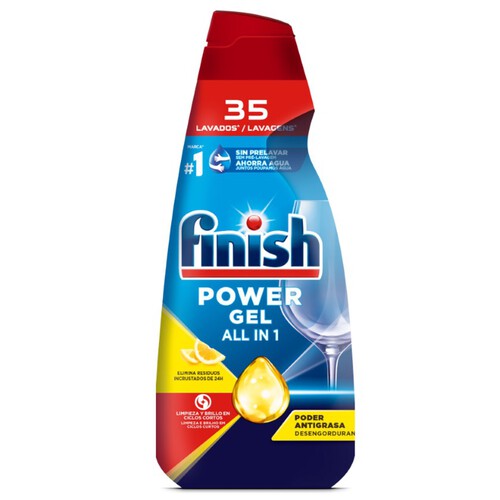 FINISH POWER GEL Rentavaixelles gel llimona de 35 dosis