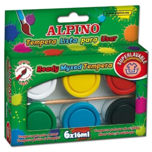 ALPINO Pintura témpera de 6 colors