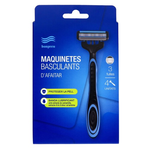 BONPREU Maquinetes basculants d'afaitar 3 fulles