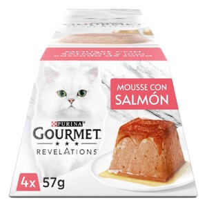 GOURMET REVELATIONS Comida en mousse de salmón para gato adulto 4 x 0.057kg